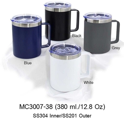 แก้วน้ำสแตนเลสเก็บร้อน-เย็น มีฝาปิด ขนาด 380 ml รหัส MC-3007-380 (ข้างนอก และข้างใน เป็นสแตนเลส วัสดุพรีเมี่ยม)
