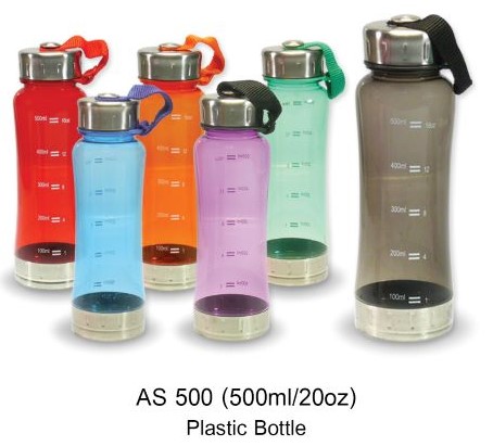 กระบอกน้ำพลาสติก ขวดน้ำพลาสติกพรีเมี่ยม ฟรีสกรีน 1 สี 1 ตำแหน่ง รหัส AS500 ขนาด 500 ml ราคาประมาณ 55-89 บาท (ขึ้นอยู่กำจำนวนซื้อ)​​​​​​​​​​​​​​