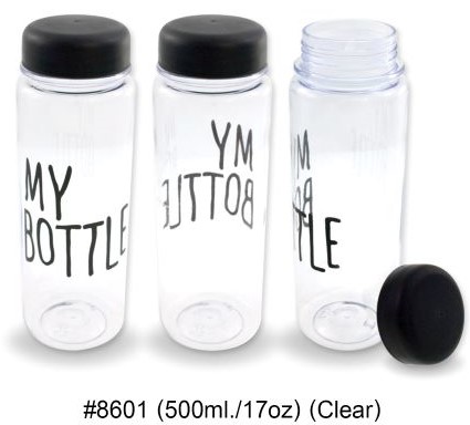 กระบอกน้ำพลาสติก ขวดน้ำพลาสติกพรีเมี่ยม รหัส #8601 ขนาด 500 ml