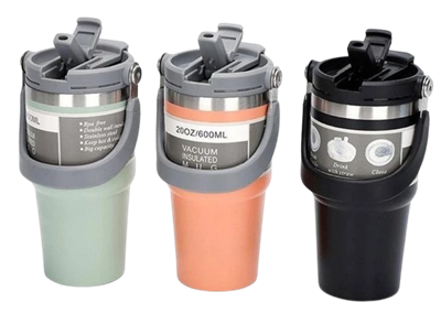 แก้วเก็บความเย็น ฝามีที่หิ้ว เก็บอุณหภูมิ ขนาด 20 oz หรือ 600 ml
