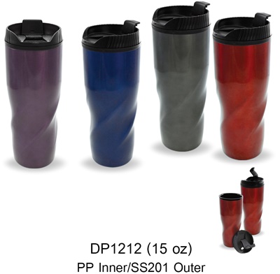 แก้วน้ำข้างในเป็นพลาสติกกันร้อน พรีเมี่ยม ขนาด 15 ออน รหัส DP-1212