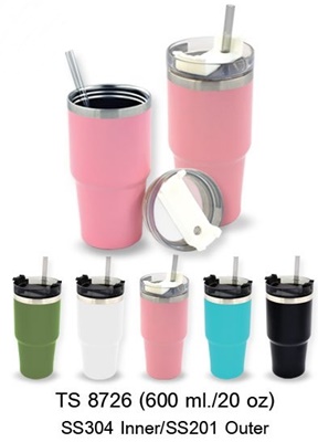 แก้วน้ำสแตนเลส ร้อน - เย็น แก้วมัค แก้วสแตนเลสพรีเมี่ยม ขนาด 600 ml หรือ 20 ออน รหัส TS8726