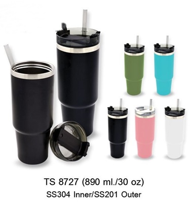 แก้วน้ำสแตนเลส ร้อน - เย็น แก้วมัค แก้วสแตนเลสพรีเมี่ยม ขนาด 890 ml หรือ 30 ออน รหัส TS8727