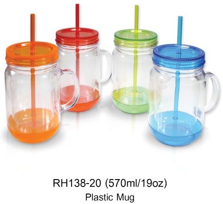 แก้วพลาสติก แก้วมัค แก้วพลาสติกแข็งพรีเมี่ยม ขนาด 570 ml รหัส RH138-2