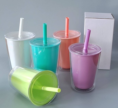  ถ้วยน้ำพลาสติก PS 2 ชั้น พร้อมหลอด วัสดุ Polystyrene (PS) มีลักษณะโปร่งแสงและใส มีความแข็งมาก น้ำหนักเบา ทนความร้อน และ ความเย็น ความจุ : 24 ออนซ์