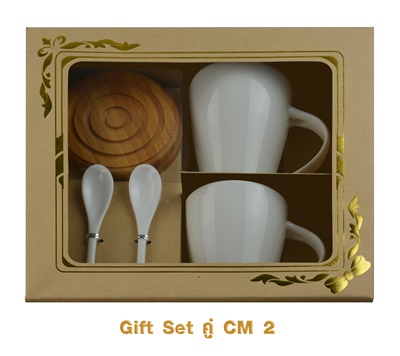 แก้วเซรามิค แก้วกาแฟเซรามิค ชุดแก้วเซรามิค แก้ว 2 ใบ พร้อมช้อน ชุดของขวัญ
